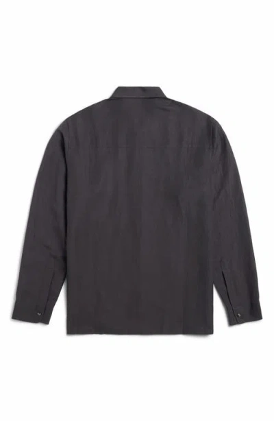 Auto-reply™ Andrew Linen Blend Button-up Shirt In Black