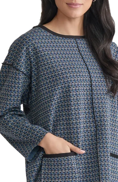 Jones New York Binding Edge Pocket Top In Blue