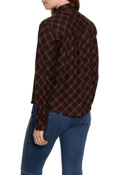 Sanctuary Autumn Plaid Button-up Shirt In Cocoa Plaid In Gold