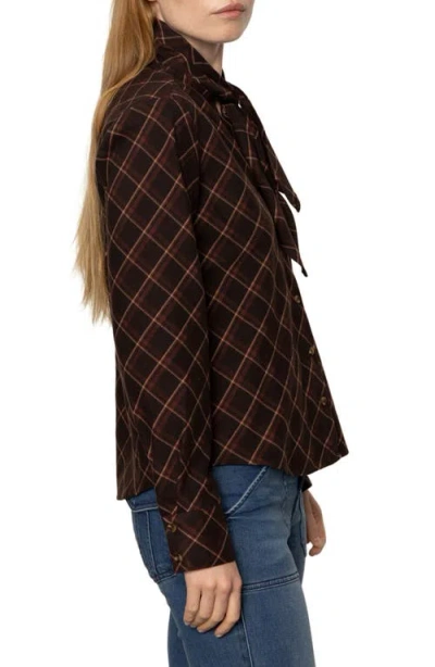Sanctuary Autumn Plaid Button-up Shirt In Cocoa Plaid In Gold