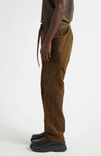 Sacai Belted Corduroy Five Pocket Pants In Brown