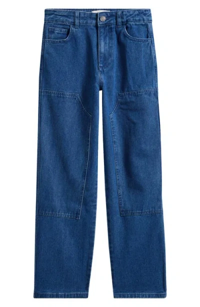 Reiss Kids' Luther Sr. Reinforced Knee Jeans In Blue