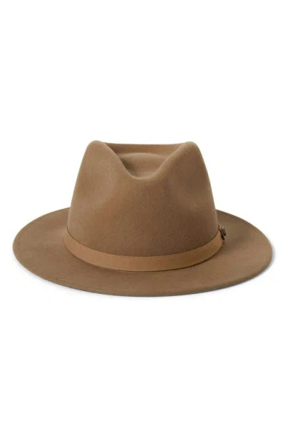 Brixton Messer Packable Wool Fedora In Brown