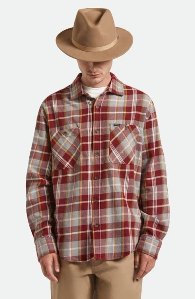 Brixton Messer Packable Wool Fedora In Brown