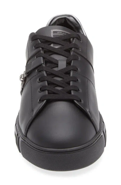 Versace Greca La Medusa-embellished Sneakers In Black