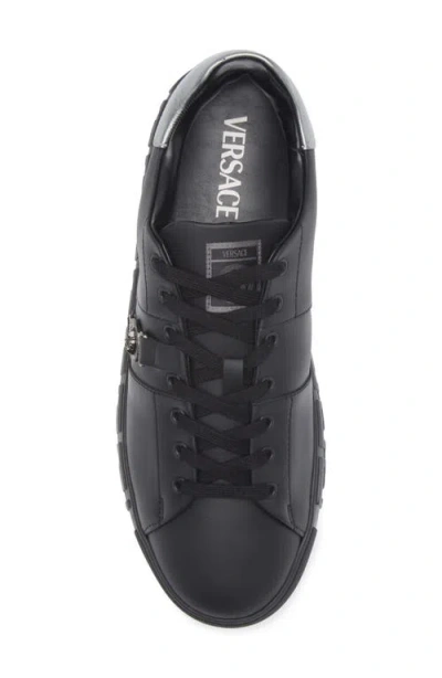 Versace Greca La Medusa-embellished Sneakers In Black