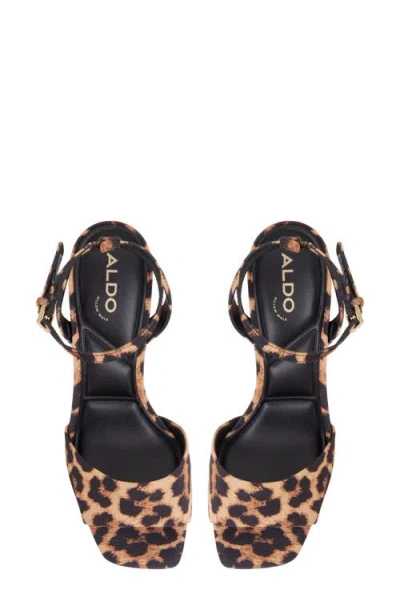 Aldo Chicgleam Ankle Strap Platform Sandal In Animal Print
