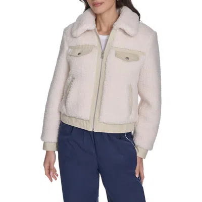 Levi's Women's Sherpa Zip-front Jacket In White