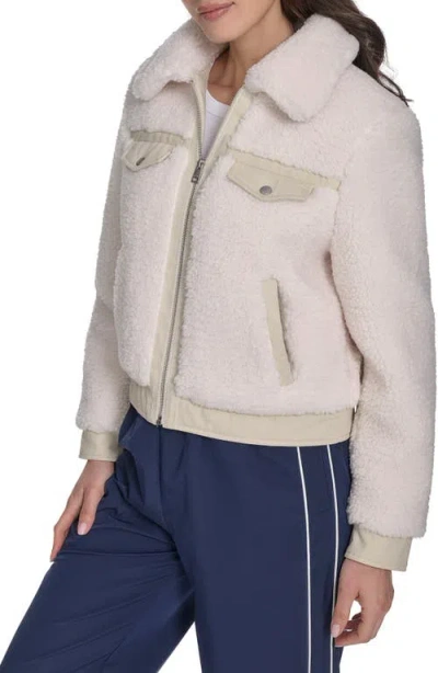 Levi's Women's Sherpa Zip-front Jacket In White