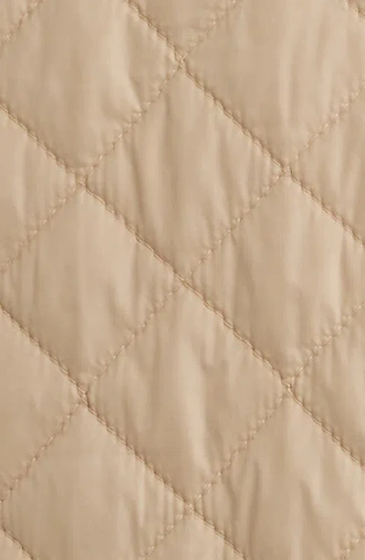 Eileen Fisher Eggshell Recycled Nylon Quilted Classic Collar Jacket In Neutral