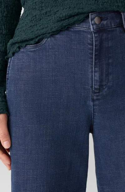 Eileen Fisher High Rise Ankle Straight Leg Jeans In Medium Indigo In Blue