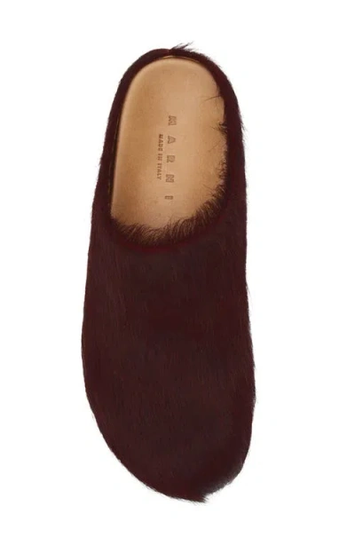 Marni Colorful Calf Hair Slip-on Shoes In Brown