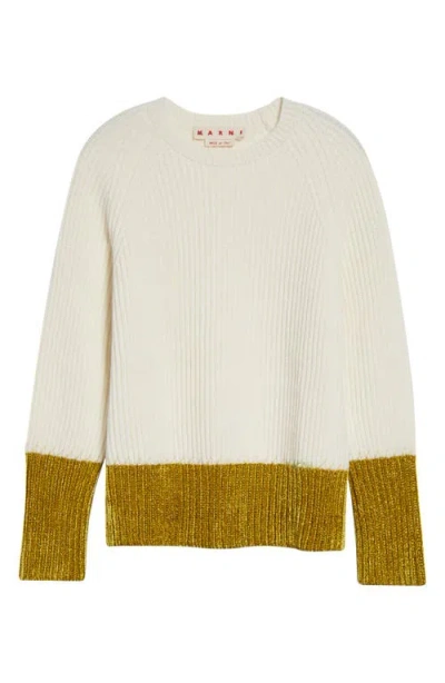 Marni Multicolor Fleece Wool Sweatshirt In Neutral