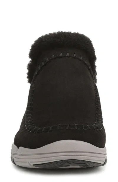 Ryka Rykä Arrow Faux Fur Trim Slip-on Bootie In Black