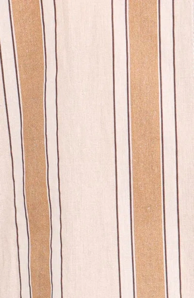 Petal And Pup Petal & Pup Dean Stripe Cotton Button-up Shirt & Shorts Set In Brown