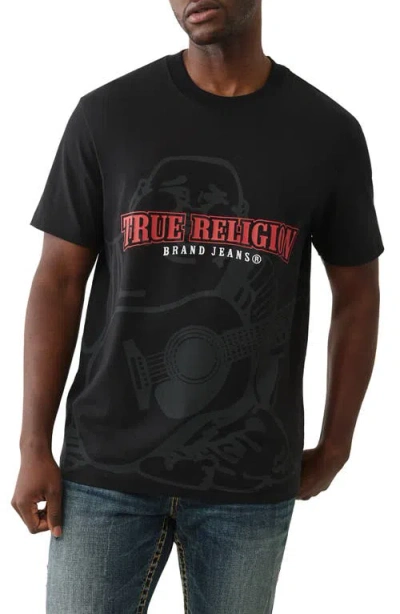 True Religion Men's Shadow Logo Short Sleeve T-shirt In Black