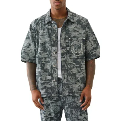 True Religion Super T Oversized Fit Denim Shirt In Multi