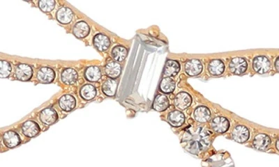 Panacea Pavé Cubic Zirconia Bow Drop Earrings In Gold