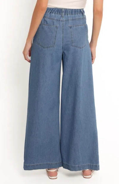 Petal And Pup Petal & Pup Rosalee Pleated Chambray Wide Leg Pants In Blue
