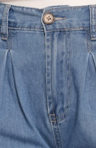 Petal And Pup Petal & Pup Rosalee Pleated Chambray Wide Leg Pants In Blue