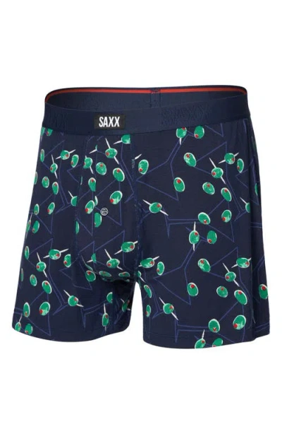 Saxx Vibe Xtra Soft Comfort Boxer Briefs In Blue