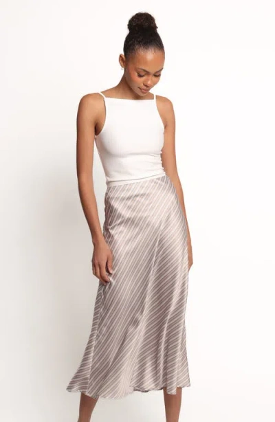 Petal And Pup Petal & Pup Corrina Satin Midi Skirt In Gray