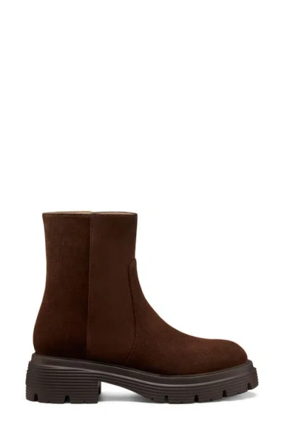 Stuart Weitzman Hudson Lite Suede Zip Ankle Boots In Brown