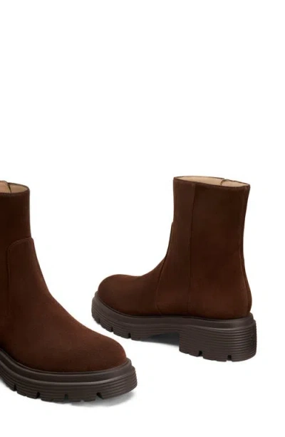 Stuart Weitzman Hudson Lite Suede Zip Ankle Boots In Brown