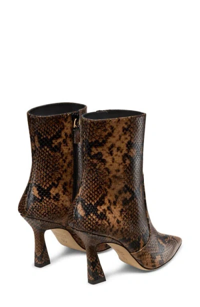 Stuart Weitzman Vinnie Snake-printed Leather Booties In Brown