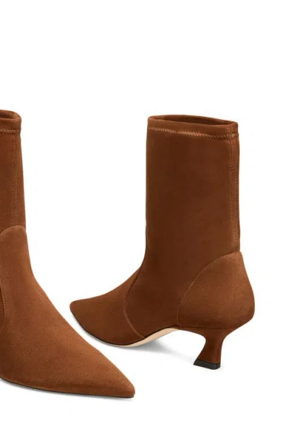 Stuart Weitzman Mara 50 Kitten Heel Bootie In Brown