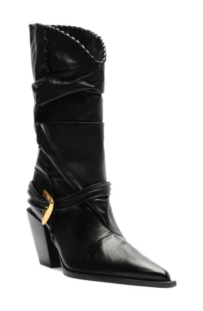 Schutz Sable Pointed Toe Boot In Black