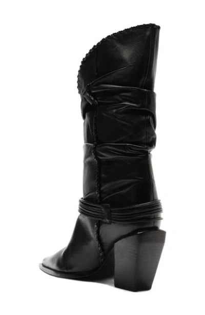 Schutz Sable Pointed Toe Boot In Black
