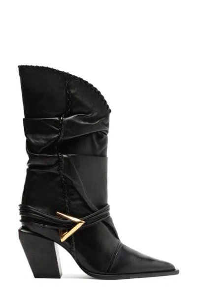 Schutz Sable Pointed Toe Boot In Black