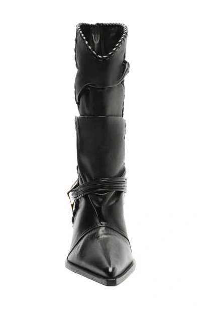 Schutz Sable Pointed Toe Boot In Black