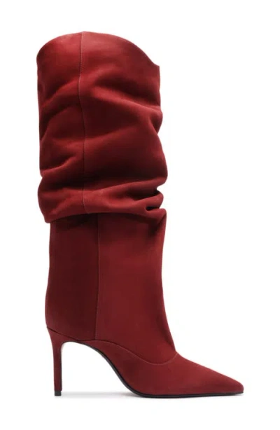 Schutz Women's Maryana Up Pointed Toe Slouch Dress Boots In Red