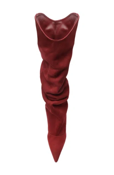 Schutz Women's Maryana Up Pointed Toe Slouch Dress Boots In Red