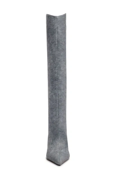 Schutz Maryann Up Curve Pointed Toe Tall Boot In Gray