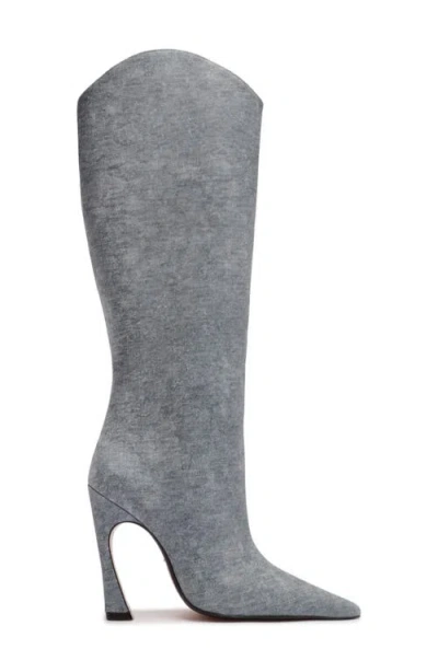 Schutz Maryann Up Curve Pointed Toe Tall Boot In Gray