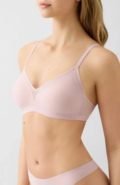 B.tempt'd By Wacoal B. Tempt'd By Wacoal B. Wow'd Lace Wirefree Bra Blush Pink In Pink