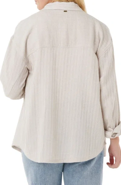 Rip Curl High Tide Fleece Button-up Shacket In Gray