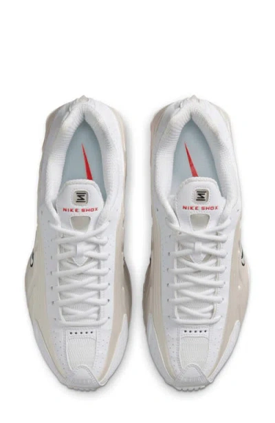 Nike Shox R4 Rubber-trimmed Shell Sneakers In White