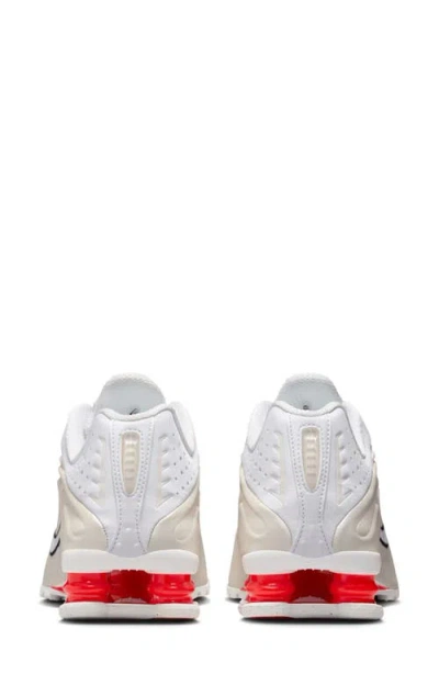 Nike Shox R4 Rubber-trimmed Shell Sneakers In White