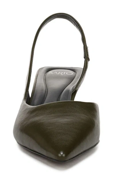 Sarto By Franco Sarto Devin Kitten Heel Slingback Pump In Green