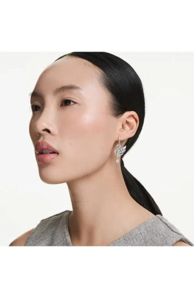 Swarovski Swan Vienna Rhodium Plated Earrings In Silver