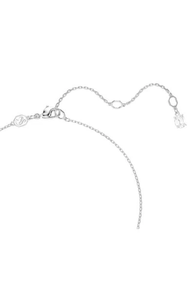 Swarovski Matrix Rhodium Plated Pendant Necklace In Blue