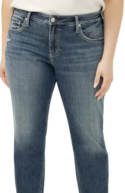 Silver Jeans Co. Plus Size Boyfriend Mid Rise Slim Leg Jeans In Blue