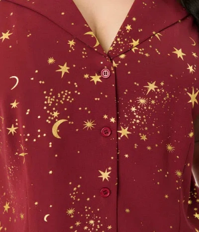 Unique Vintage Plus Size 1960s Twill Sleeveless Blouse In Multi