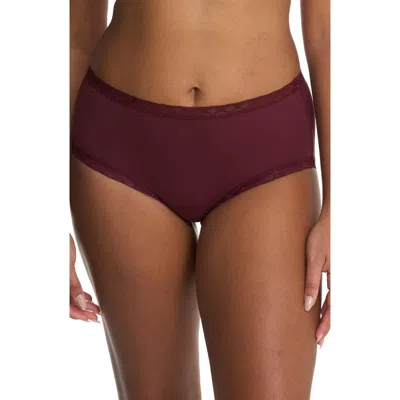 Natori Bliss Full Briefs In Burgundy