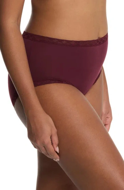 Natori Bliss Full Briefs In Burgundy