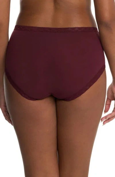 Natori Bliss Full Briefs In Burgundy